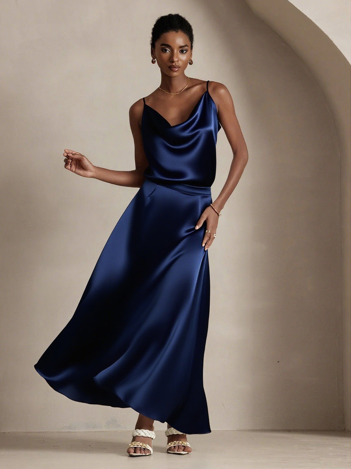 19Momme Silk A Line Maxi Skirt with Lining - Image 8