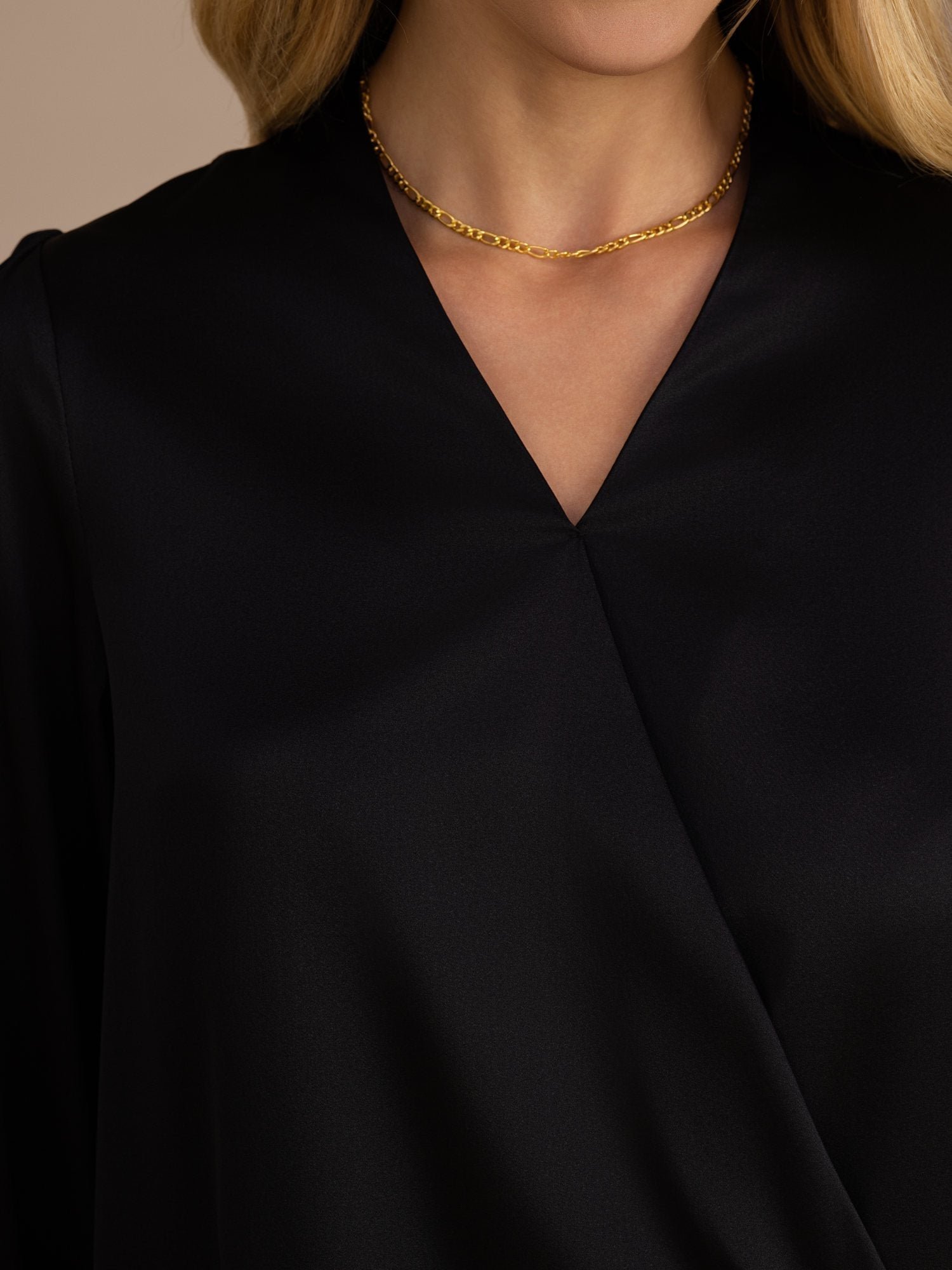 19Momme Silk Women's Wrap Neck Long Sleeve Blouse - Image 12
