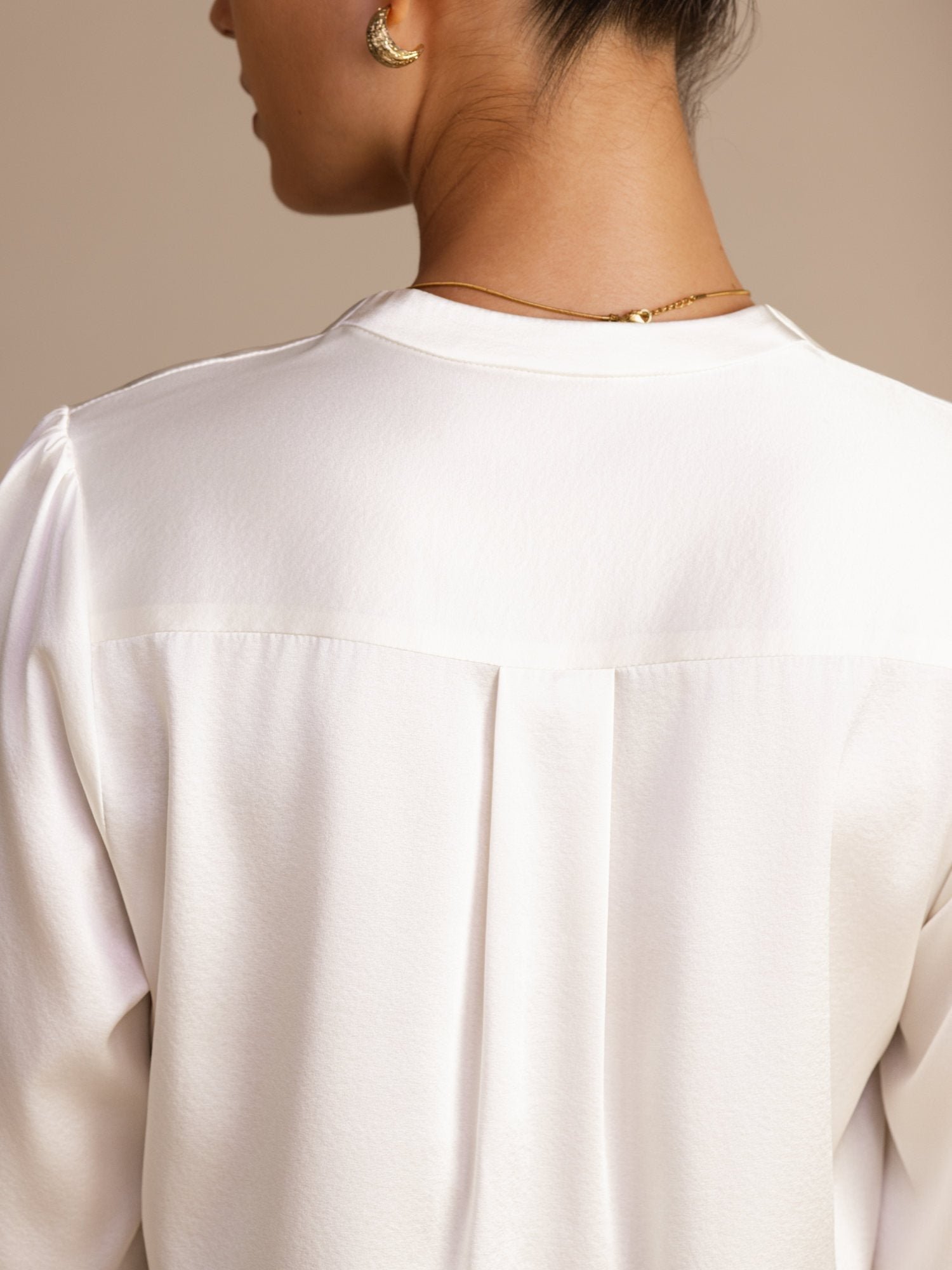 19Momme Silk Women's Wrap Neck Long Sleeve Blouse - Image 18
